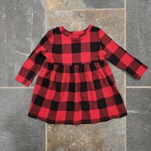 Old Navy - KidsRed and Black Checkered/Plaid Dress (Buffalo Check) - 12-18m